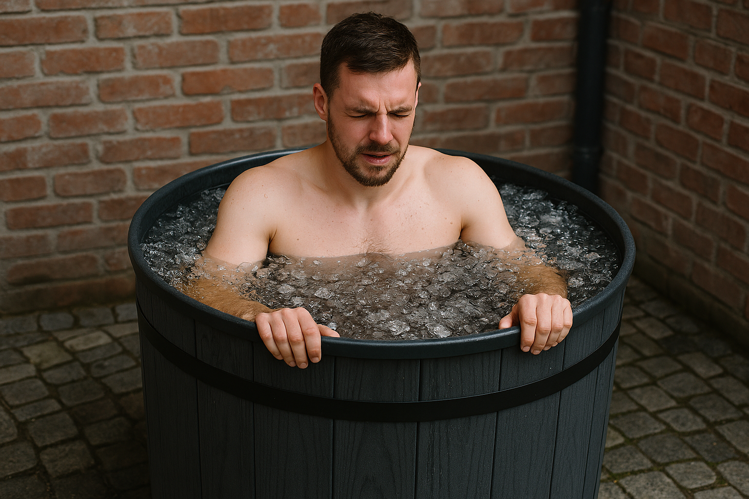 Billede af person i koldtvandskar